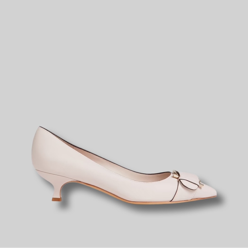 🆕 👠 SALVATORE FERRAGAMO Bione Vitello Pumps 4.0cm Color: Jasmine Size: 8C